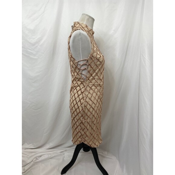 Windsor Women’s Dress Blush Color Body Con Sleeveless Sequined Size Large - Picture 4 of 9